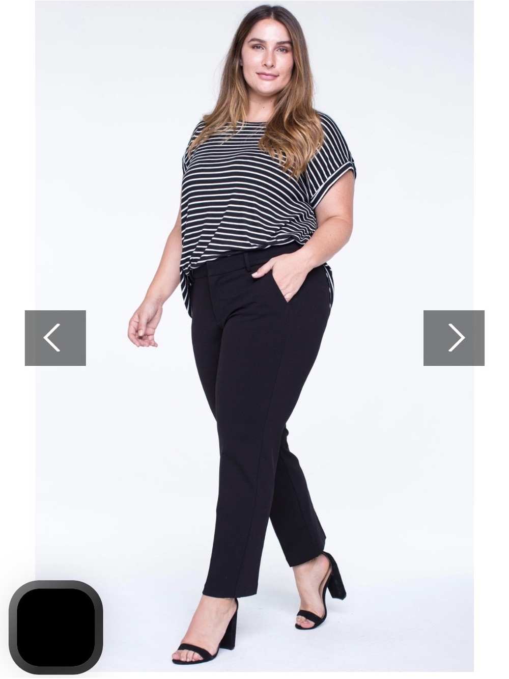 Plus Size Black Stretch Ankle Pants - Liverpool 18W